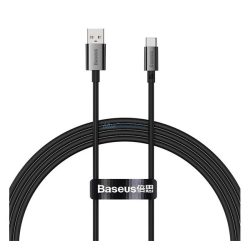   Cablu de date BASEUS SUPERIOR (USB - Type-C, 100W, încărcător rapid PD, 150cm, anti-rupere) NEGRU
