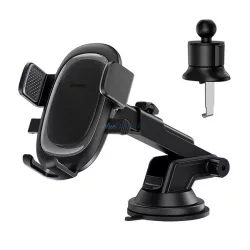   Suport auto BASEUS ULTRACONTROL (bord, parbriz, ventuză, automat, dimensiune 5.4-7.2") NEGRU