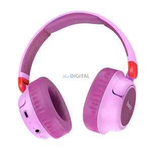 HOCO W43 căști bluetooth Stereo (v5.2, cititor de carduri, mufă jack de 3,5 mm) LILA