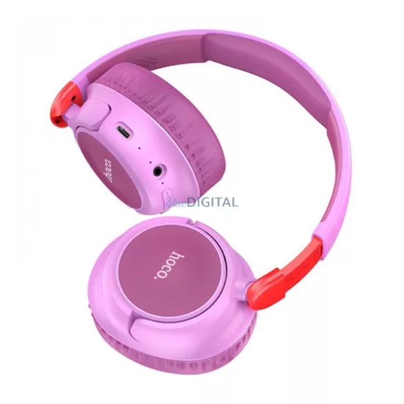 HOCO W43 căști bluetooth Stereo (v5.2, cititor de carduri, mufă jack de 3,5 mm) LILA