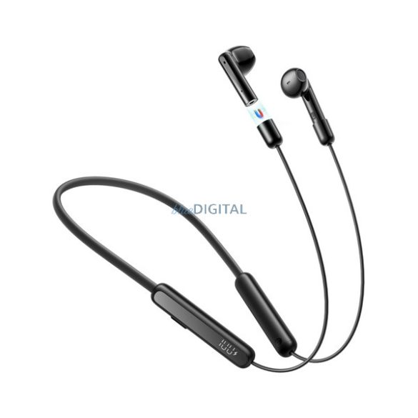 Căști bluetooth JOYROOM STAREO (v5.3, bandă pentru gât, microfon, afișaj LED, SPORT) NEGRU