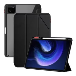   Husa NILLKIN BEVEL in picioare, efect piele (FLIP activ, deschidere laterala, TRIFOLD, suport birou, suport creion) NEGRU Xiaomi Pad 6