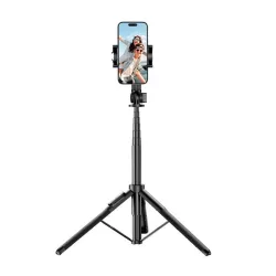   UGREEN selfie stick (universal, trepied din aluminiu, reglabil, declanșare la distanță Bluetooth, 150 cm) NEGRU