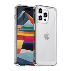   HUSĂ! - protecțiede telefon din plastic (cadru din silicon, rezistent la impact mediu, Husă spate transparent) pentru Apple iPhone 15 Pro