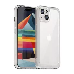   HUSĂ! - Protectie din plastic pentru telefon (cadru din silicon, rezistenta medie la impact, spate transparent) TRANSPARENT Apple iPhone 15