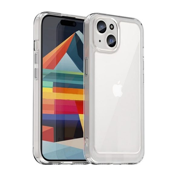 Protectie din plastic pentru telefon (cadru din silicon, rezistenta medie la impact, spate transparent) TRANSPARENT Apple iPhone 15
