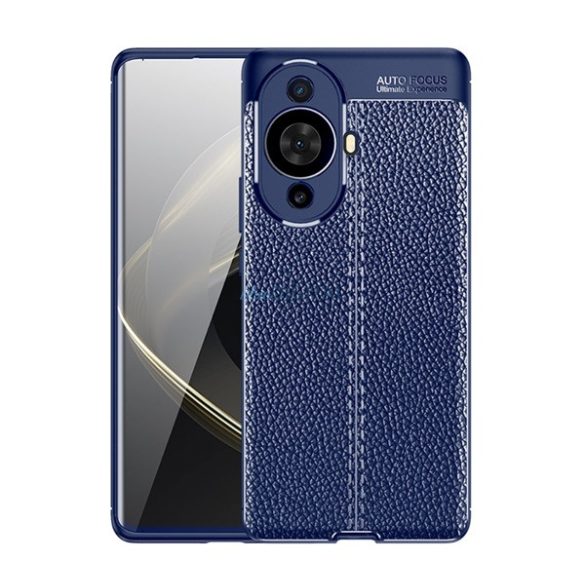 Protectie de telefon din silicon (rezistenta la impact mediu, efect piele, model de cusaturi) ALBASTRU INCHIS Huawei Nova 11 Pro