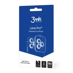   Sticlă de protecție pentru cameră 3MK LENS PRO (margine rotunjită 2.5D, rezistentă la zgârieturi, 9H, cadru de montare) NEGRU Samsung Galaxy Z Flip5 5G (SM-F731)