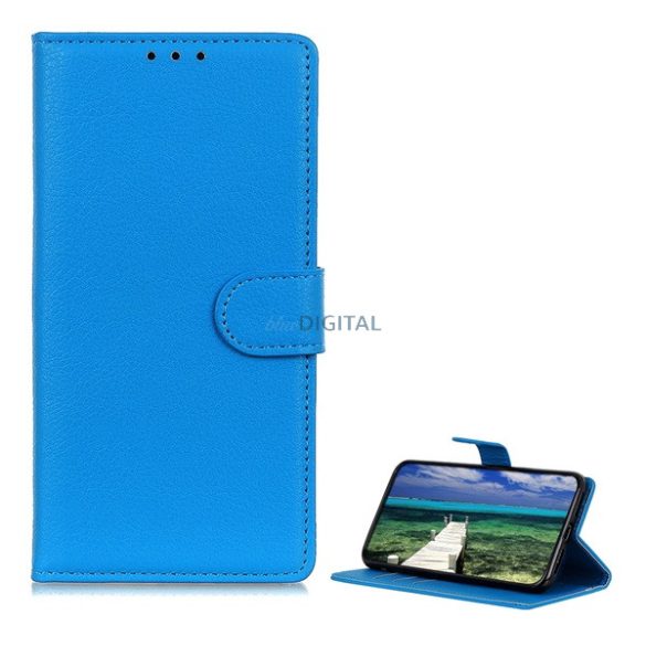 Carcasa in picioare, efect piele (FLIP, deschidere laterala, functie de suport desktop, premium) ALBASTRU DESCHI Huawei Nova 11 Pro
