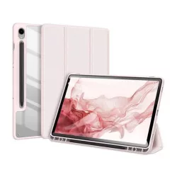   Husa DUX DUCIS TOBY in picioare, efect piele (FLIP activ, deschidere laterala, TRIFOLD, suport desktop, suport creion) ROZ Samsung Galaxy Tab S9 WIFI (SM-X710), Samsung Galaxy Tab S9 LTE ​​(SM-X716)