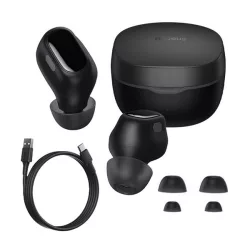   Căști bluetooth BASEUS BOWIE WM01 STEREO (v5.3, TWS, microfon + carcasă de încărcare) NEGRE