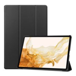   Husă în picioare, efect piele (FLIP activ, deschidere laterală, TRIFOLD, suport desktop, suport creion) NEGRU Samsung Galaxy Tab S9 Plus WIFI (SM-X810), Samsung Galaxy Tab S9 Plus LTE (SM-X816)