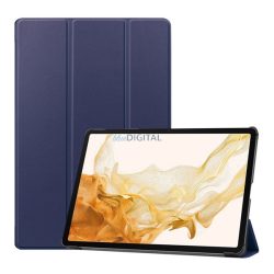   Husă în picioare, efect piele (FLIP activ, deschidere laterală, TRIFOLD, suport de birou, suport pentru creion) ALBASTRU ÎNCHIS Samsung Galaxy Tab S9 Plus WIFI (SM-X810), Samsung Galaxy Tab S9 Plus LTE (SM-X816)