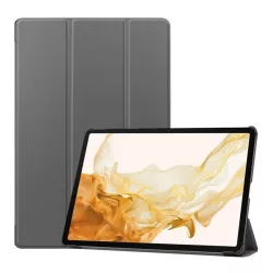   Husă în picioare, efect piele (FLIP activ, deschidere laterală, TRIFOLD, suport de birou, suport pentru creion) GR ÎNCHIS Samsung Galaxy Tab S9 Plus WIFI (SM-X810), Samsung Galaxy Tab S9 Plus LTE (SM-X816)