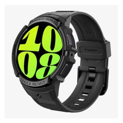   Curea de schimb SPIGEN RUGGED ARMOR PRO (dimensiune personalizată, silicon, rezistentă la impact mediu, reglabilă + cadru din silicon) NEGRU Samsung Galaxy Watch 6 44mm (SM-R940), Samsung Galaxy Watch 6 eSIM 44mm (SM-R)