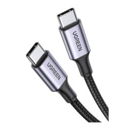  Cablu de date UGREEN (Tip-C - Type-C, 5A, încărcător rapid PD, 100W, 200cm, șiret) NEGRU