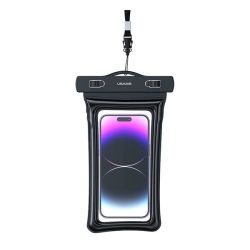   HUSĂ! - USAMS YD011 carcasă impermeabilă / impermeabilă (universală, IPX8, poate fi atârnată în jurul gâtului, dimensiune 7") NEGRU