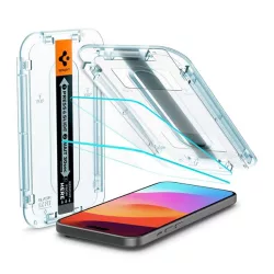   SPIGEN EZ FIT HD sticla de protectie pentru ecran 2buc (2.5D, prietenos cu carcasa, ultra-subtire, 0.2mm, 9H + cadru auxiliar) TRANSPARENT Apple iPhone 15