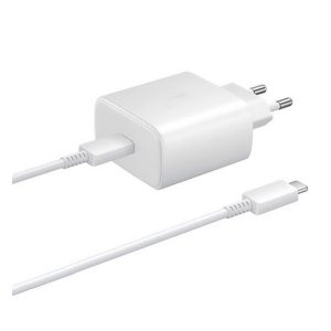 Încărcător SAMSUNG priză tip C (65W, încărcător rapid PD + cablu tip C) ALB