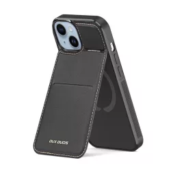   HUSĂ! - Protectie de telefon din silicon DUX DUCIS RAFI MAG (suport, suport card bancar, protectie RFID, compatibil Magsafe) NEGRU Apple iPhone 15 Plus