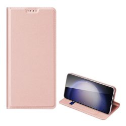   HUSĂ! - Husă DUX DUCIS SKIN PRO în picioare, efect piele (FLIP, deschidere laterală, buzunar pentru card, suport pentru masă) ROZ Samsung Galaxy S23 FE (SM-S711)