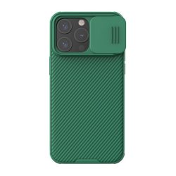   HUSĂ! - Protector de telefon din plastic NILLKIN CAMSHIELD PRO MAGNETIC (rezistenta la impact mediu, protectie camera, placa metalica, dungi) VERDE INCHIS Apple iPhone 15 Pro Max