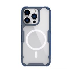   HUSĂ! - NILLKIN NATURE PRO MAGNETIC protecțiede telefon din plastic (rezistent la impact mediu, călcâi cu pernă de aer, fixare Magsafe) BREECH albastruApple iPhone 15 Pro Max