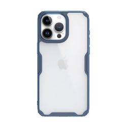   HUSĂ! - Protector de telefon din plastic NILLKIN NATURE PRO (cadru din silicon, rezistenta medie la impact, colt cu perna de aer) ALBASTRU INCHIS Apple iPhone 15 Pro Max