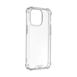 HUSĂ! - Protector de telefon din plastic ROAR JELLY ARMOR (cadru din silicon, rezistenta medie la impact, colt cu perna de aer) TRANSPARENT Apple iPhone 15 Pro
