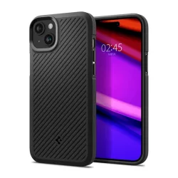   HUSĂ! - Protectie de telefon din silicon SPIGEN CORE ARMOR (rezistenta la impact mediu, protectie camera, model in dungi) NEGRU Apple iPhone 15