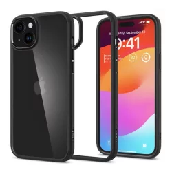   HUSĂ! - Protectie de telefon din plastic SPIGEN ULTRA HYBRID (rezistenta la impact mediu, cadru perna de aer din silicon) NEGRU Apple iPhone 15 Plus