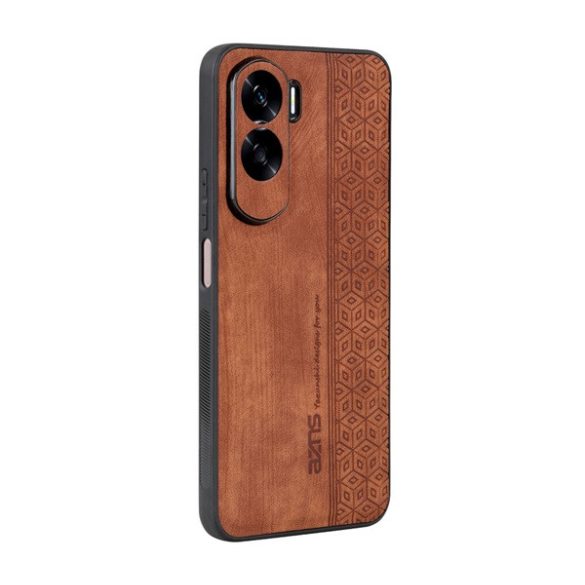 Protecție din plastic pentru telefon (cadru din silicon, spate cu efect de piele, model 3D cu diamante, premium) BARNA Honor 90 Lite 5G