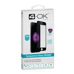   Sticlă de protecție pentru ecran 4-OK (clei 3D complet, curbat, adeziv pe toată suprafața, prietenos cu carcasă, rezistent la zgârieturi, 9H) NEGRU Apple iPhone 15 Pro Max