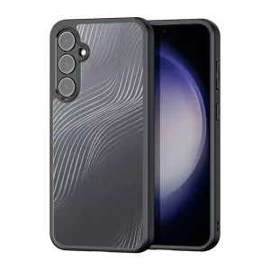HUSĂ! - Protectie telefon DUX DUCIS AIMO din plastic (rezistenta la impact, cadru silicon, protectie camera, mat, ondulat) NEGRU Samsung Galaxy S23 FE (SM-S711)