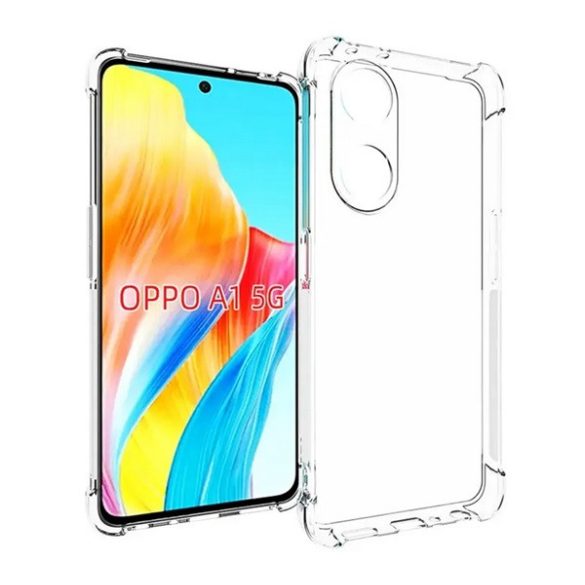 Protectie din silicon pentru telefon (rezistenta la impact medie, colt cu perna de aer) TRANSPARENT Oppo A98 5G