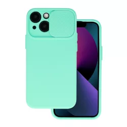   HUSĂ! - Protectie de telefon din silicon (mat, interior din microfibra de pluș, protecție pentru cameră) VERDE MENTĂ Apple iPhone 15 Plus