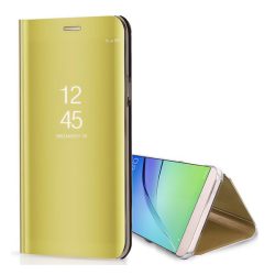   HUSĂ! - Carcasă cu suport (FLIP activ, deschidere laterală, suport de birou, oglindă) GOLD Samsung Galaxy S23 FE (SM-S711)