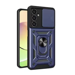   HUSĂ! - Protector de telefon din plastic Defender (rezistenta la impact, interior din silicon, inel de retinere, protectie pentru camera) ALBASTRU INCHIS Samsung Galaxy S23 FE (SM-S711)