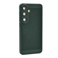   HUSĂ! - Protector din plastic pentru telefon (respirabil, perforat, protector pentru cameră) VERDE ÎNCHIS Samsung Galaxy S23 FE (SM-S711)