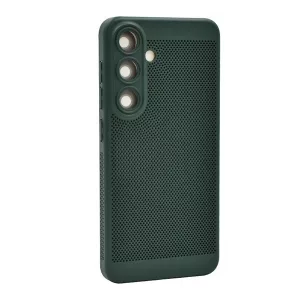 HUSĂ! - Protector din plastic pentru telefon (respirabil, perforat, protector pentru cameră) VERDE ÎNCHIS Samsung Galaxy S23 FE (SM-S711)