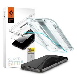   SPIGEN EZ FIT HD sticlă de protecție pentru ecran (2.5D, compatibil cu carcasă, ultra-subțire, 0.2mm, 9H + cadru auxiliar) TRANSPARENT Apple iPhone 15 Pro
