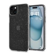   Protector de telefon din silicon SPIGEN LIQUID CRYSTAL GLITTER (rezistenta medie la impact, colt cu perna de aer, pudra cu sclipici) TRANSPARENT Apple iPhone 15