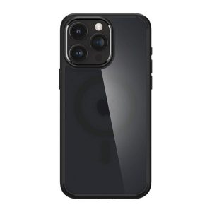 Protectie de telefon din plastic SPIGEN ULTRA HYBRID MAG (rezistenta la impact mediu, cadru cu perna de aer, compatibil Magsafe) NEGRU Apple iPhone 15 Pro