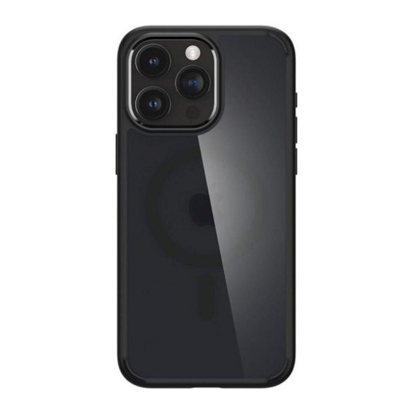 Protectie de telefon din plastic SPIGEN ULTRA HYBRID MAG (rezistenta la impact mediu, cadru cu perna de aer, compatibil Magsafe) NEGRU Apple iPhone 15 Pro