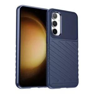 HUSĂ! - Protectie din silicon pentru telefon (rezistenta la impact, cu dungi, model convex) ALBASTRU INCHIS Samsung Galaxy S23 FE (SM-S711)