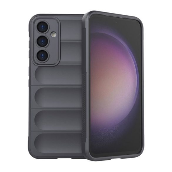 HUSĂ! - Protectie din silicon pentru telefon (rezistenta la socuri, protectie pentru camera, 3D) GRI INCHIS Samsung Galaxy S23 FE (SM-S711)