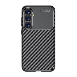   HUSĂ! - Protectie din silicon pentru telefon (rezistenta la impact, colt cu perna de aer, model carbon) NEGRU Samsung Galaxy S23 FE (SM-S711)