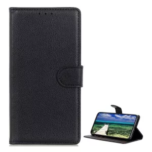 HUSĂ! - Husă în picioare, efect piele (FLIP, deschidere laterală, suport desktop, premium) NEGRU Samsung Galaxy S23 FE (SM-S711)