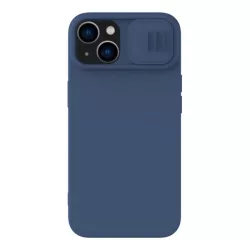   HUSĂ! - Protector de telefon din silicon NILLKIN CAMSHIELD SILKY (mat, interior din microfibră de pluș, protecție camerei, ecologic) ALBASTRU ÎNCHIS Apple iPhone 15 Plus