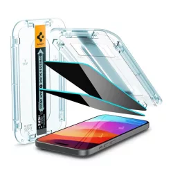   SPIGEN EZ FIT sticla de protectie pentru ecran 2buc (2.5D, prietenos cu carcasa, ultra-subtire, 0.2mm, 9H + cadru auxiliar) TRANSPARENT Apple iPhone 15